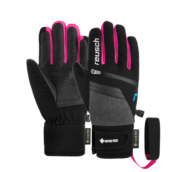 Reusch Travis GORE-TEX® Junior 6261302 7771 black grey pink 1